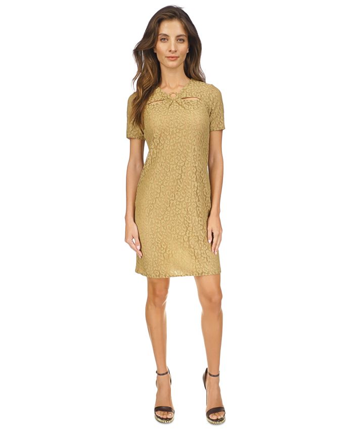 Michael Kors Women's Metallic Cutout Mini Dress Black Size X-Small