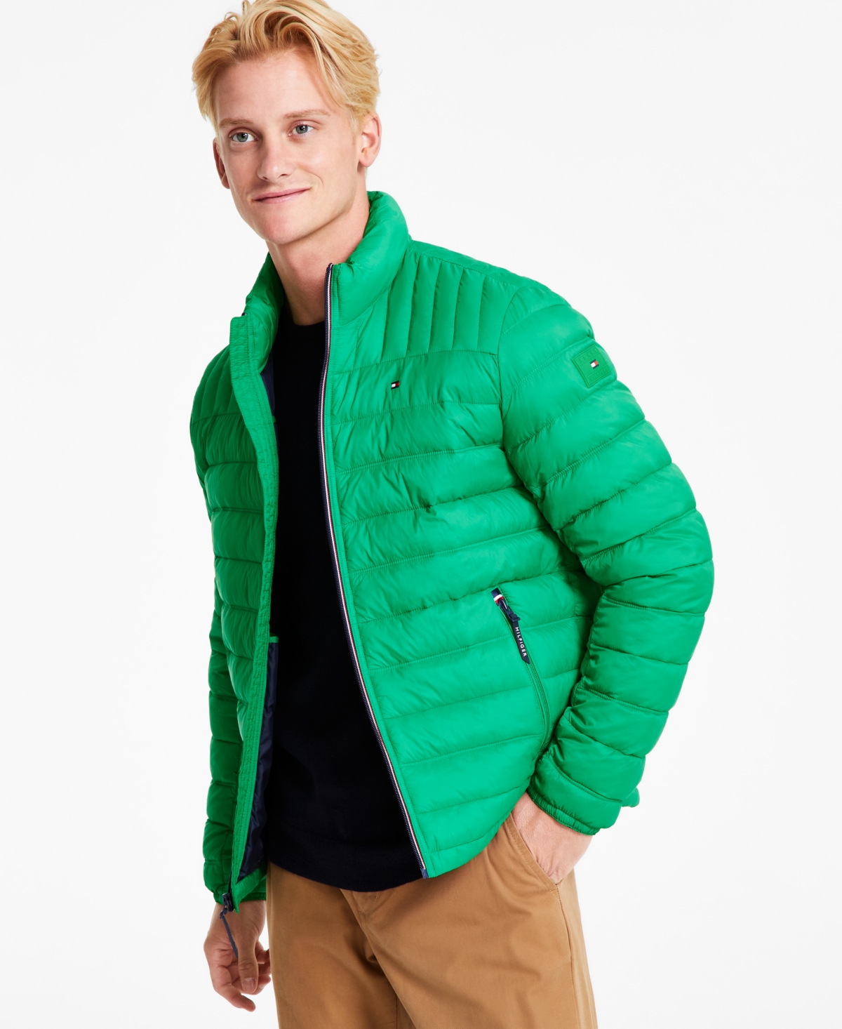Tommy Hilfiger Men's Packable Quilted Puffer Jacket In Fern Green