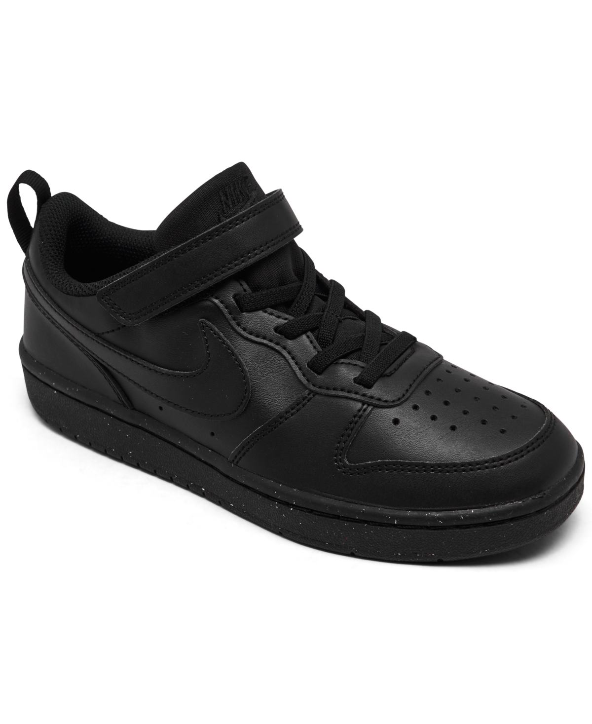 Shop Nike Little Kids Court Borough Low Recraft Adjustable Strap Casual Sneakers From Finish Line In Black