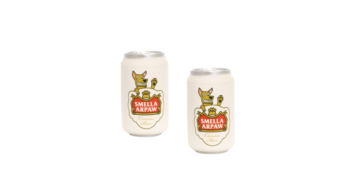 Beer Can Smella Arpaw, 2-Pack Dog Toys - Open White