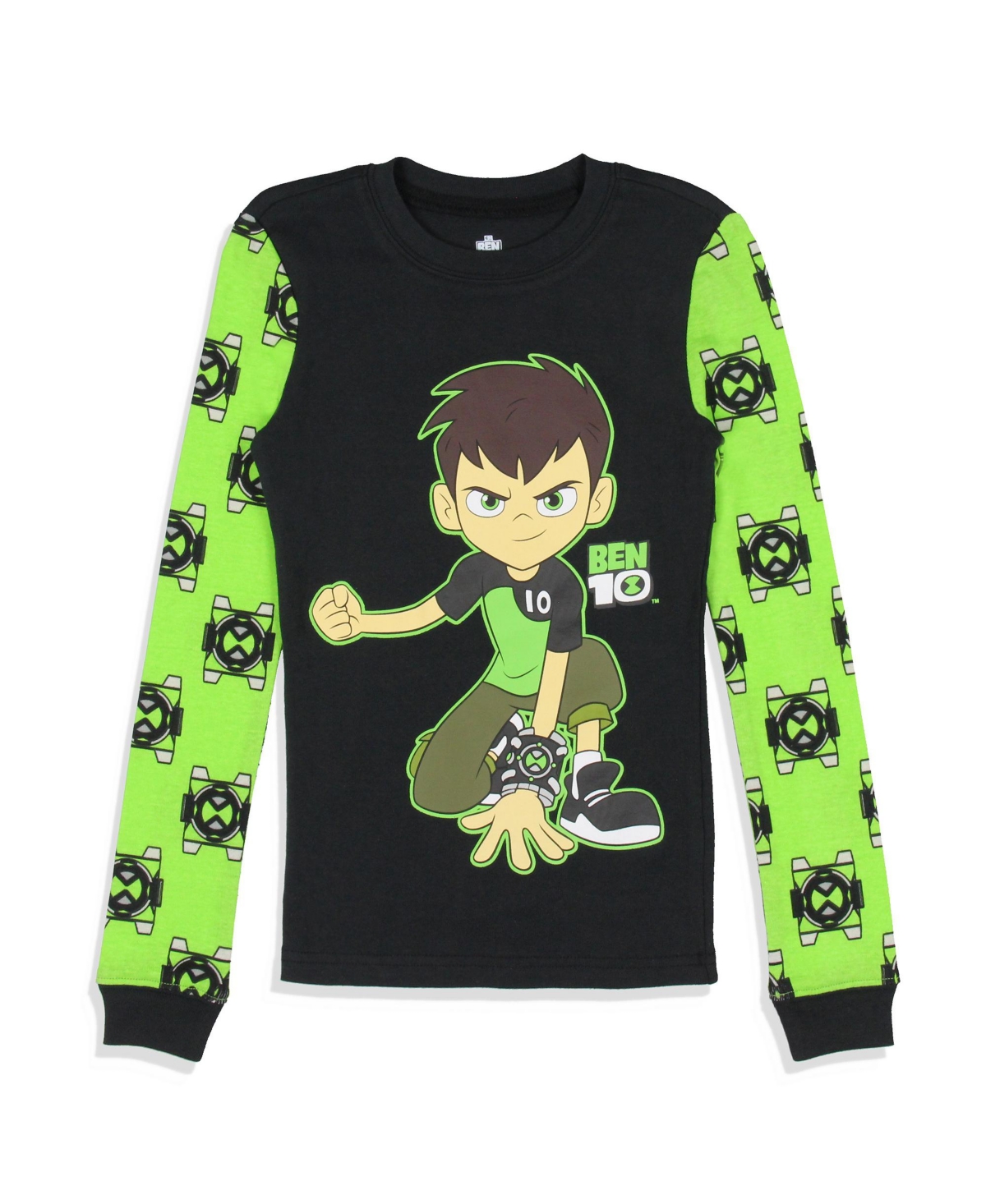 Ben 10 Boys Cartoon Omnitrix Tossed Print Character Tight Fit Pajama Set