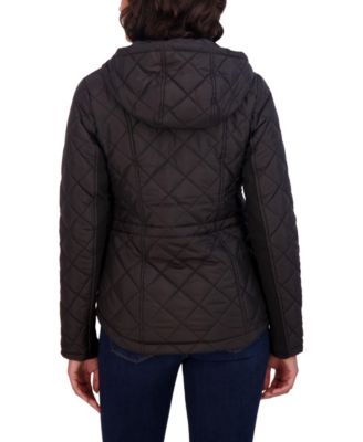 Juniors' Quilted Jacket with Hood
