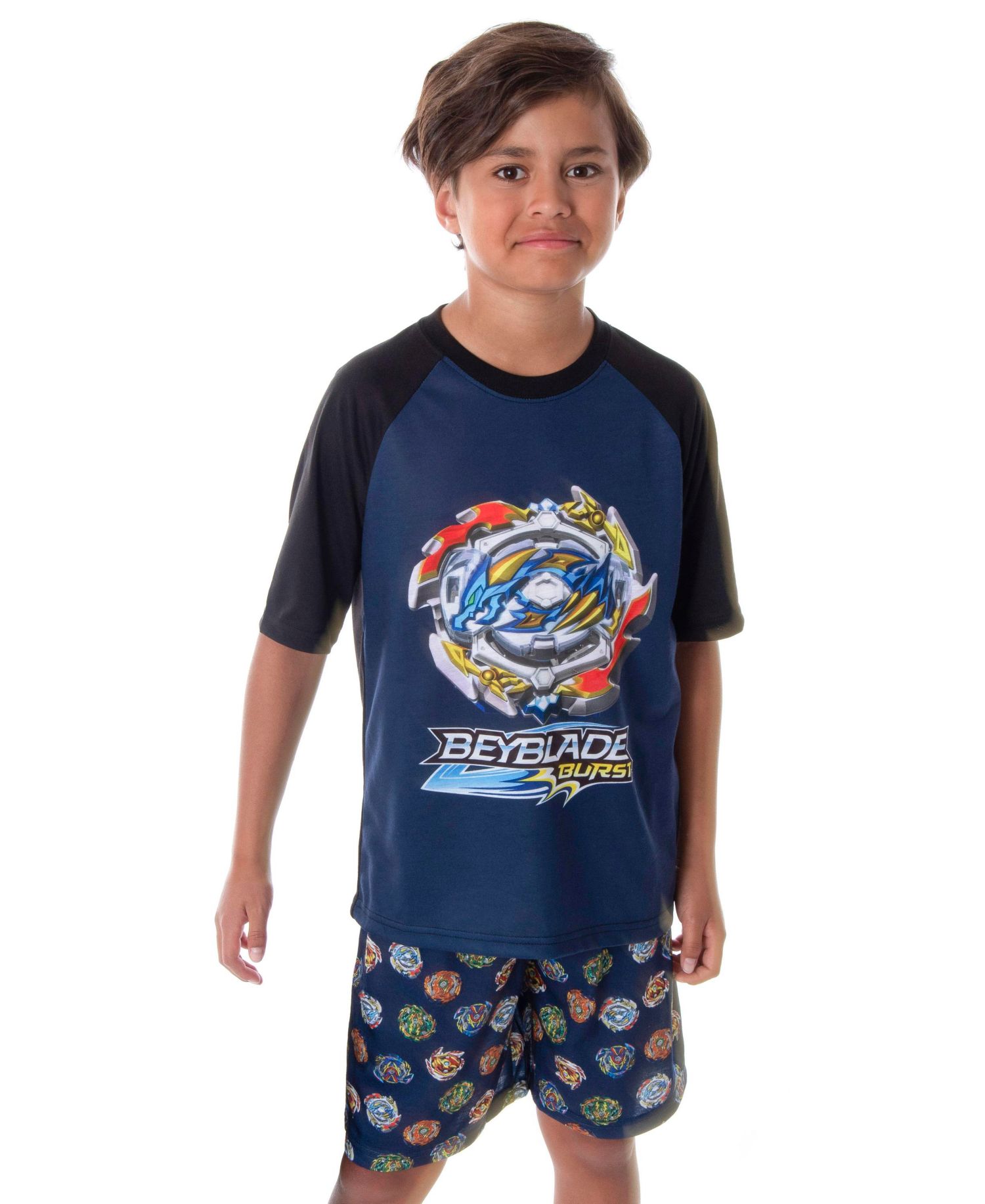 Burst Boys' Spinner Tops 2 Piece Kids Shorts And T-Shirt Pajama Set
