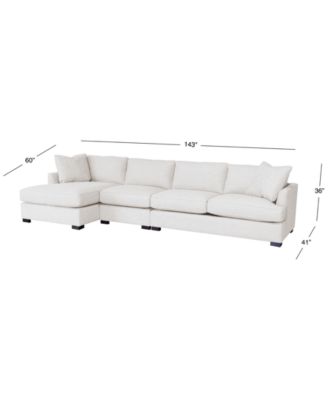 CLOSEOUT! Nightford 146" 3-Pc. Fabric Chaise Sectional, Created for Macy's