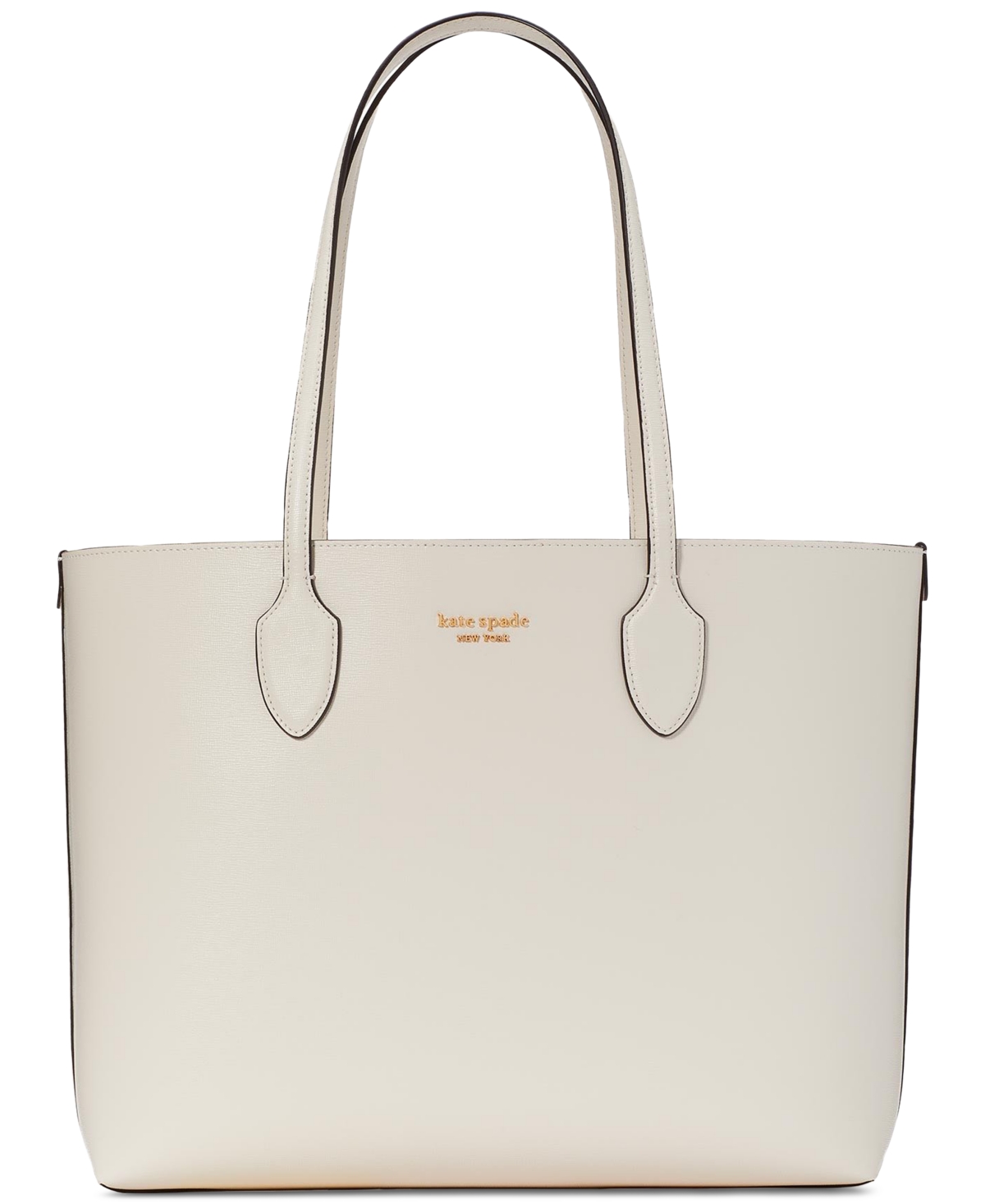 Shop Kate Spade Bleecker Saffiano Leather Large Tote In Cream.