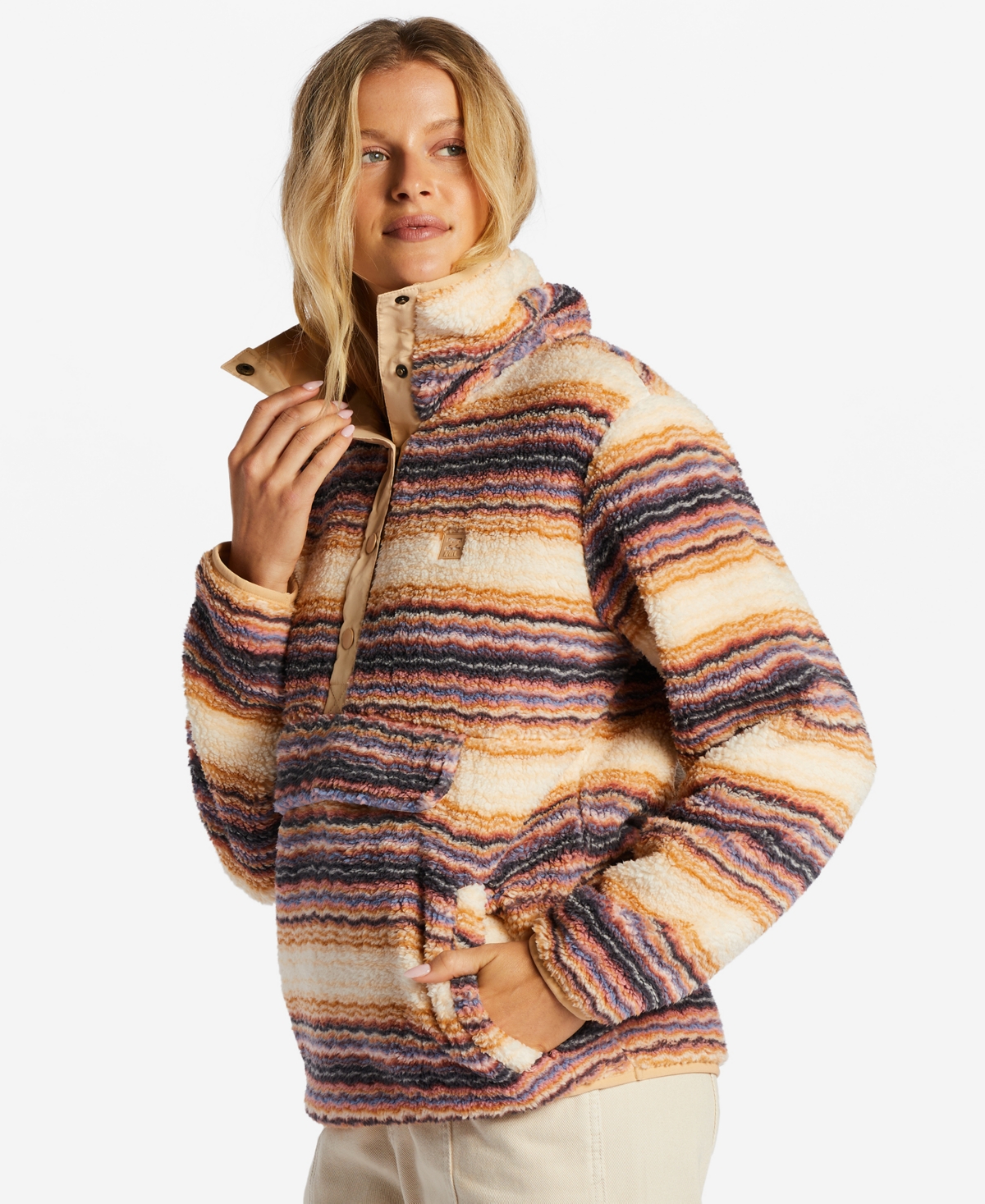 A/Div Switchback Sherpa Pullover - Oat