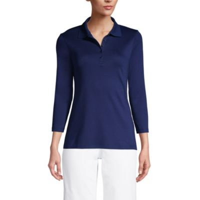 Women's 3/4 Sleeve Supima Cotton Polo Shirt