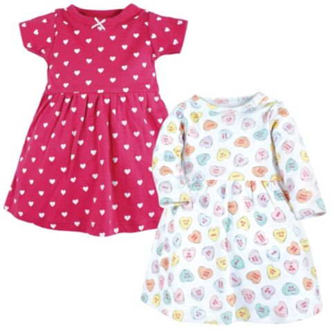 Платья Hudson Baby Cozy Stylish All-Season Dress 2Pk для девочек-малышей, цвет: Be Mine Valentine