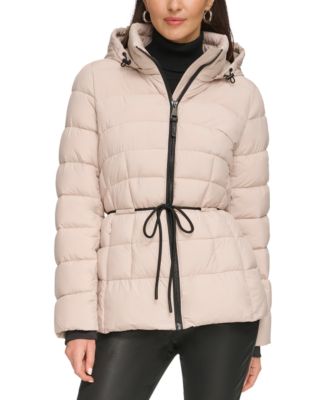 Women's Rope Belted Hooded Packable Puffer Coat, Created for Macy's