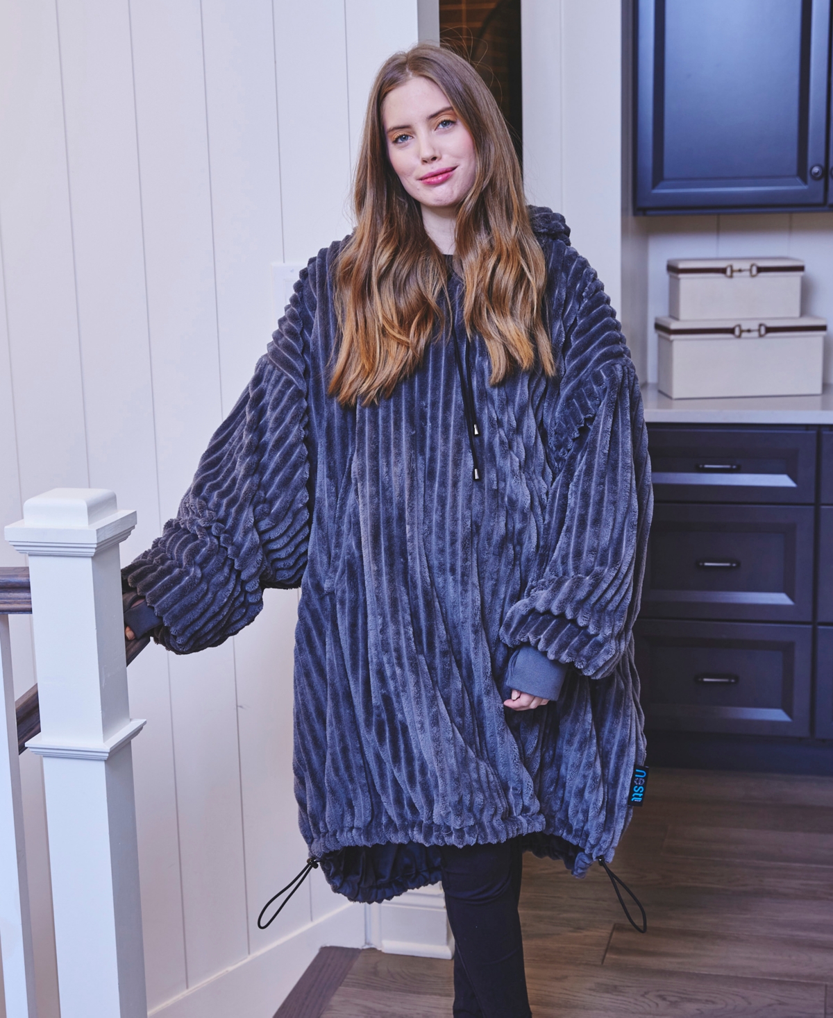 Nestl Oversized Wearable Reversible Color Adult Blanket, 38" x 54"