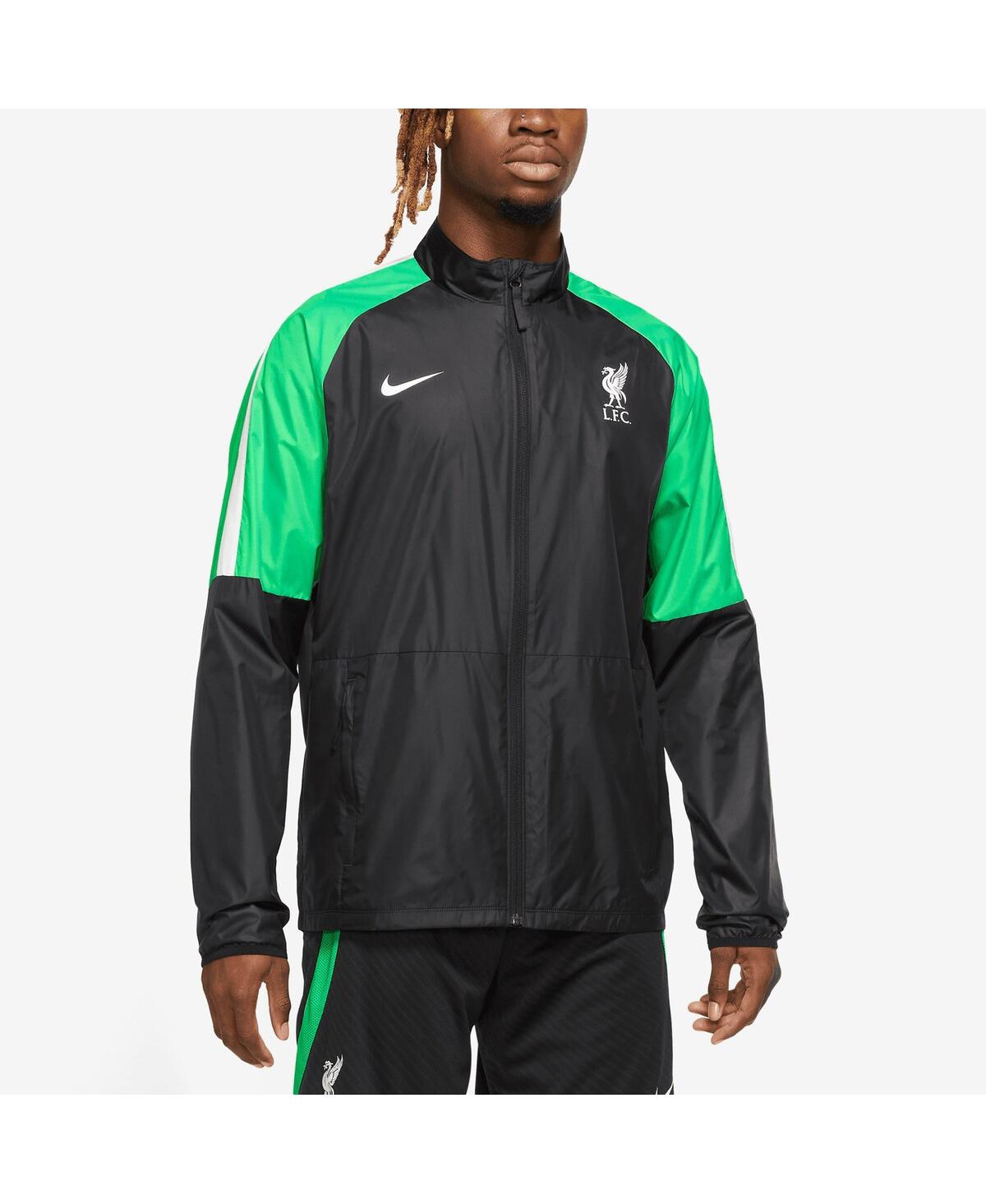 Shop Nike Men's  Black Liverpool Academy Awf Raglan Full-zip Jacket