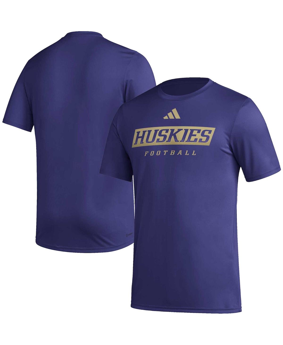 Adidas Originals Men's Adidas Purple Washington Huskies Football Practice Aeroready Pregame T-shirt