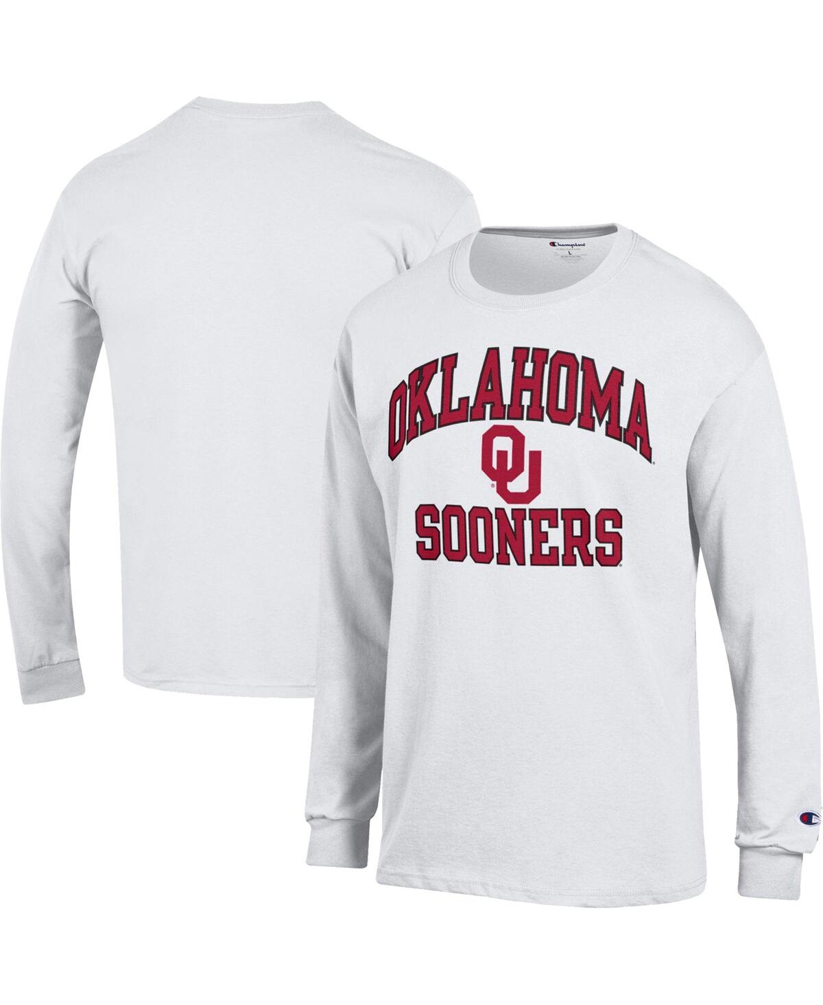 Champion Men's  White Oklahoma Sooners High Motor Long Sleeve T-shirt