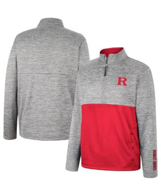 Men's Colosseum Gray Rutgers Scarlet Knights John Half-Zip Jacket - Macy's