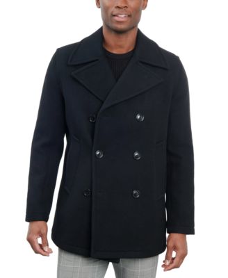 Men Double-Breasted Wool Blend Peacoat