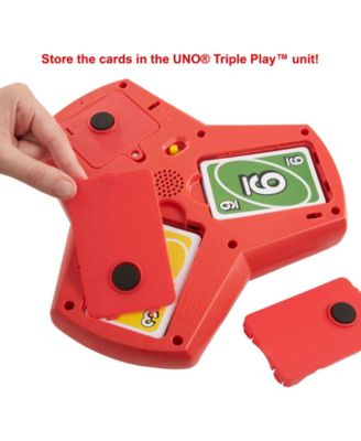 UNO Triple Play Card Game, Game for Family Night, Lights and Sounds