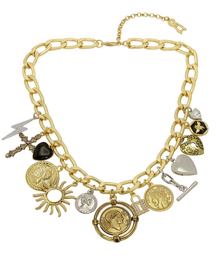 Steve Madden Faux Stone Charm Statement Necklace Macy s