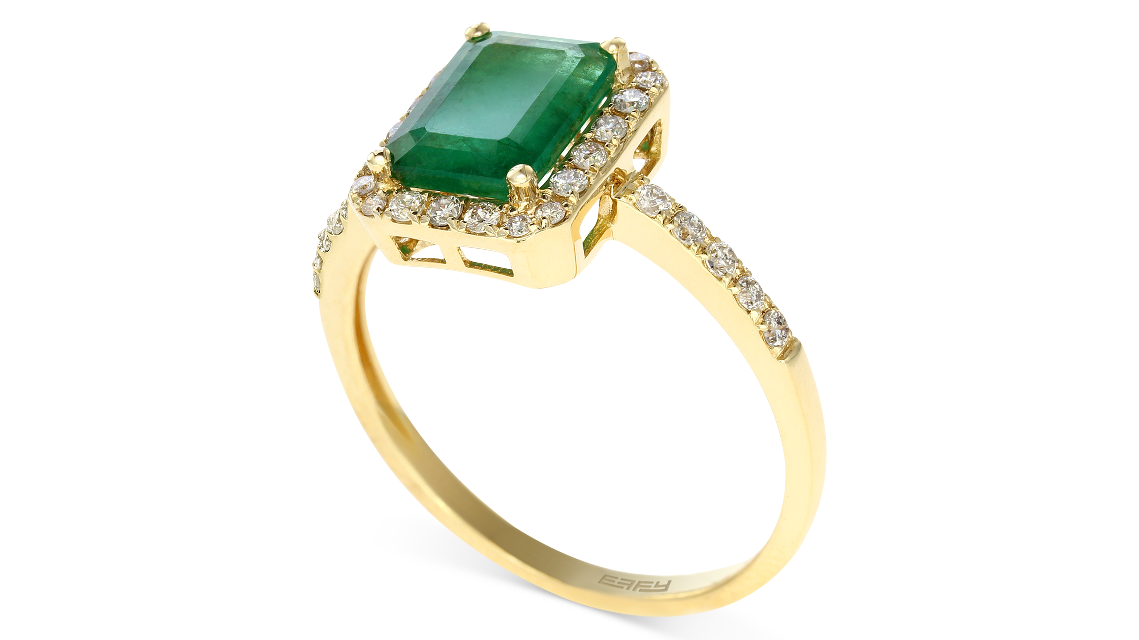 Effy Emerald (1-3/8 ct. t.w.) and Diamond (1/4 Ring 14k Gold, Created for Macy's