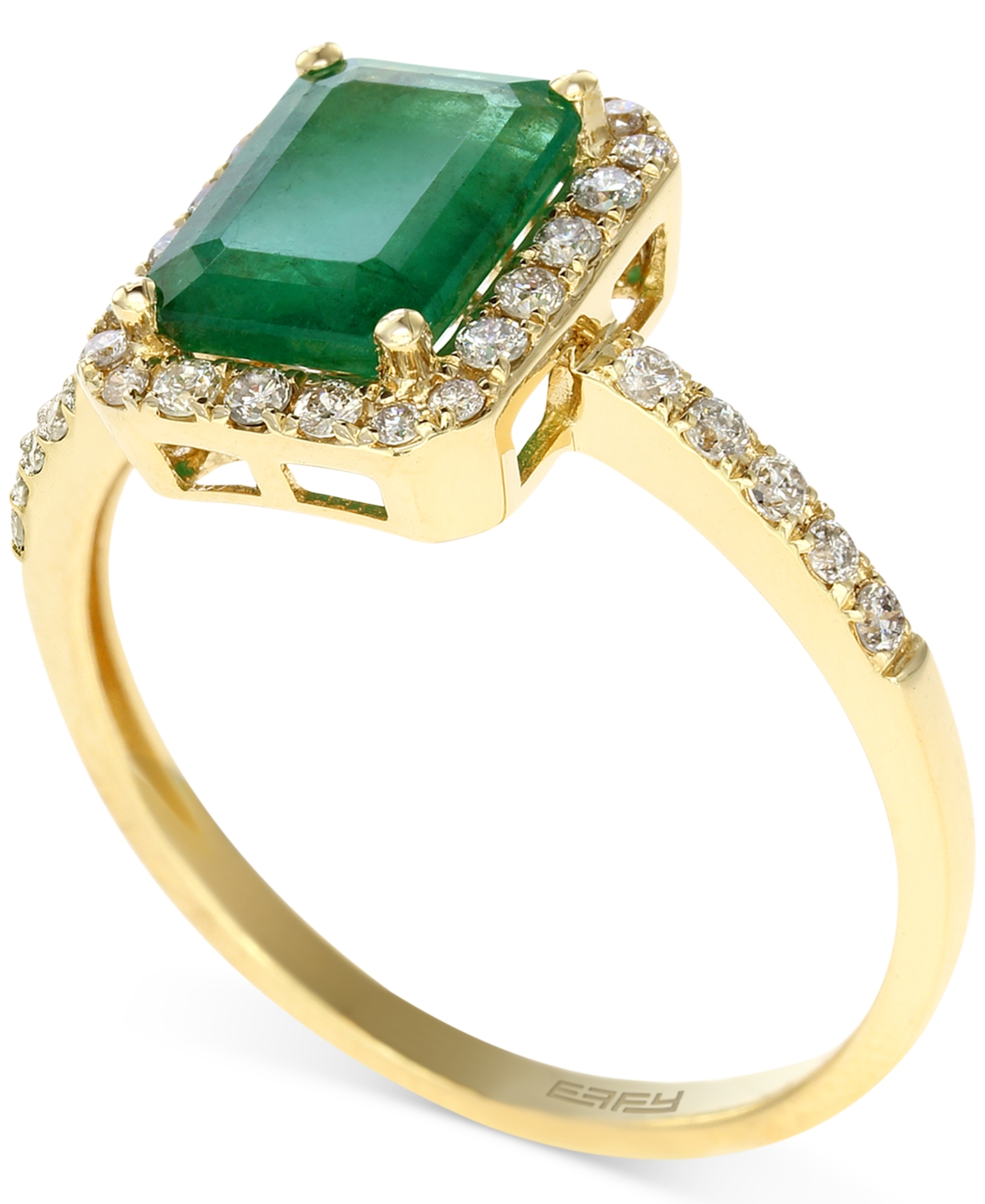 Brasilica by Effy Emerald (1-3/8 ct. t.w.) and Diamond (1/4 ct. t.w.) Ring in 14k Gold, Created for Macy's - Green