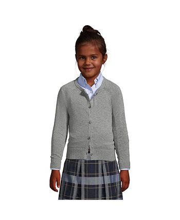 Lands' End School Uniform Girls Cotton Modal Cardigan Sweater