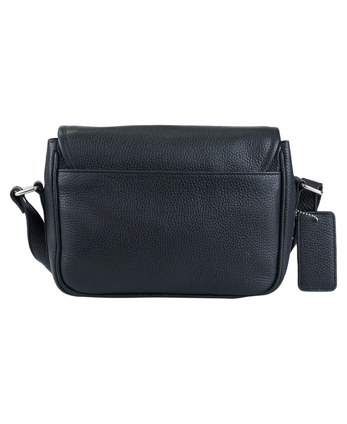 Mancini Pebbled Collection Kimberly Leather Flap Closure Handbag - Macy's