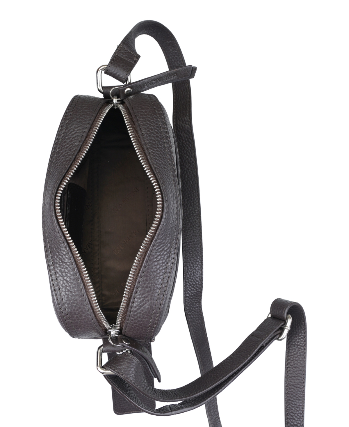 Mancini Pebbled Collection Clara Leather Crossbody Bag