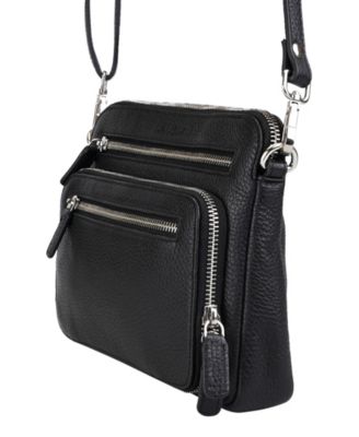 Pebbled Collection Valerie Leather Mini Crossbody Bag