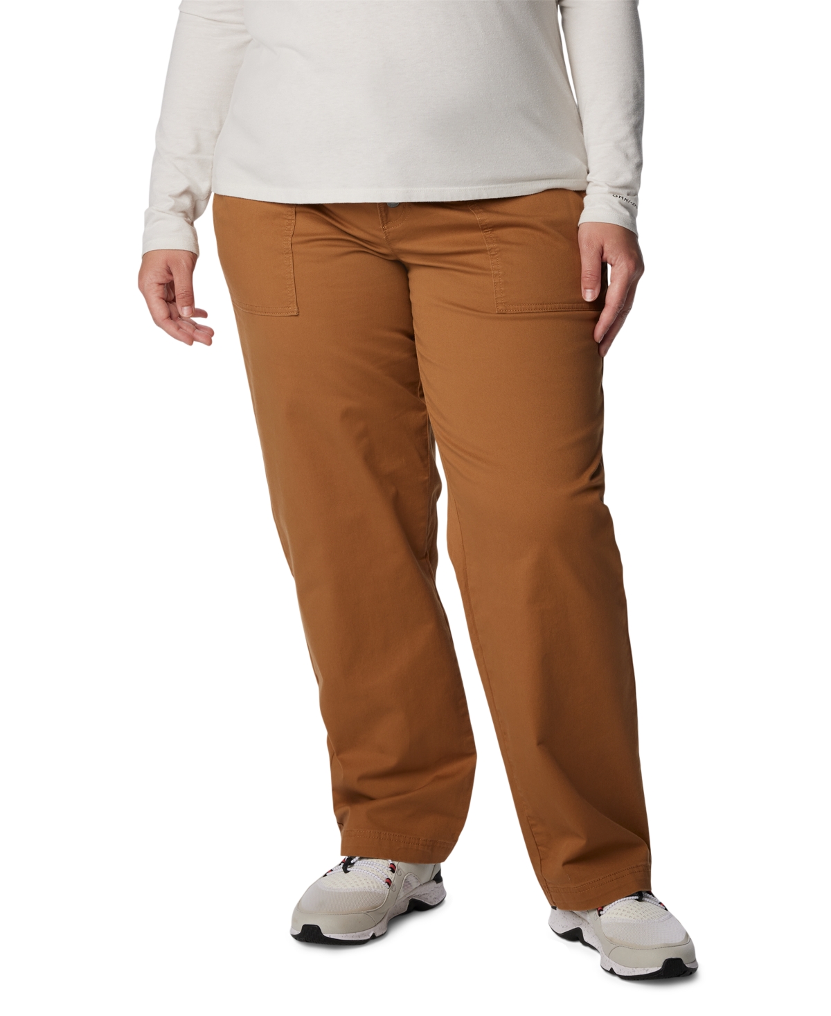 Plus Size Holly Hideaway Mid-Rise Button-Fly Pants - Camel Brown