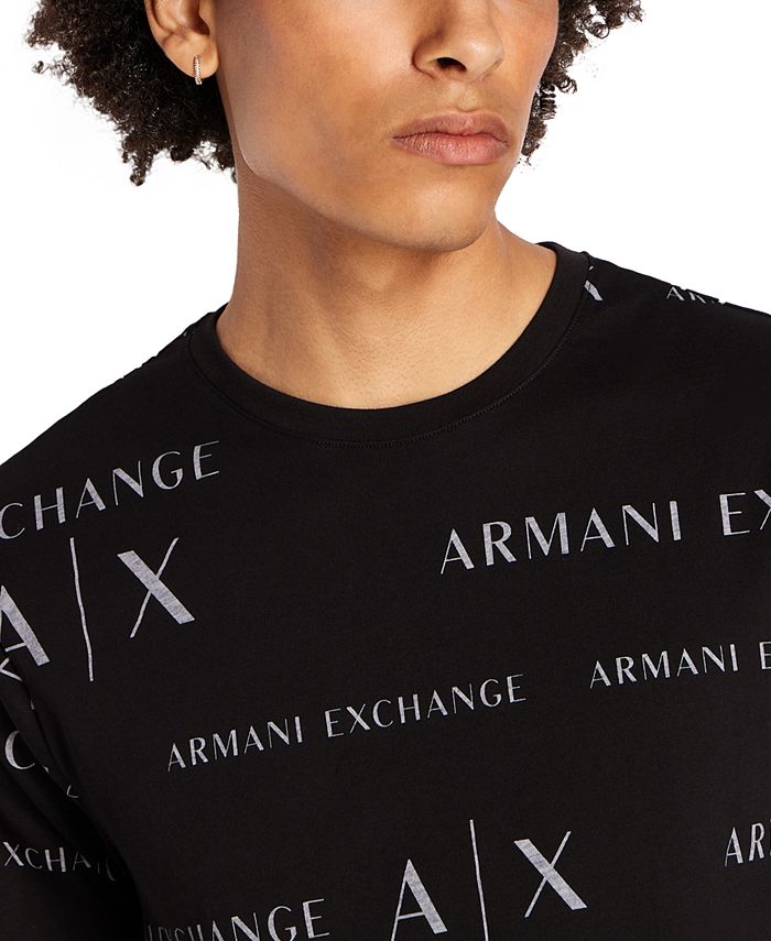 A|X Armani Exchange Men's Short Sleeve Crewneck Allover Logo Print T ...