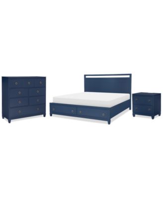 Summerland 3pc Set (King Panel Storage Bed, Chest, Nightstand)