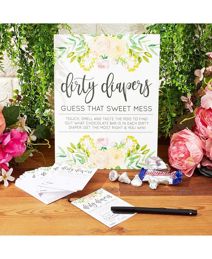 Sparkle and Bash Dirty Diaper Game Baby Shower Fun, Easy Guessing Game