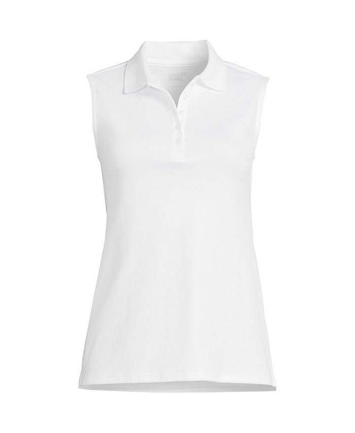 Lands' End Plus Size Sleeveless Supima Cotton Polo Shirt Macy's