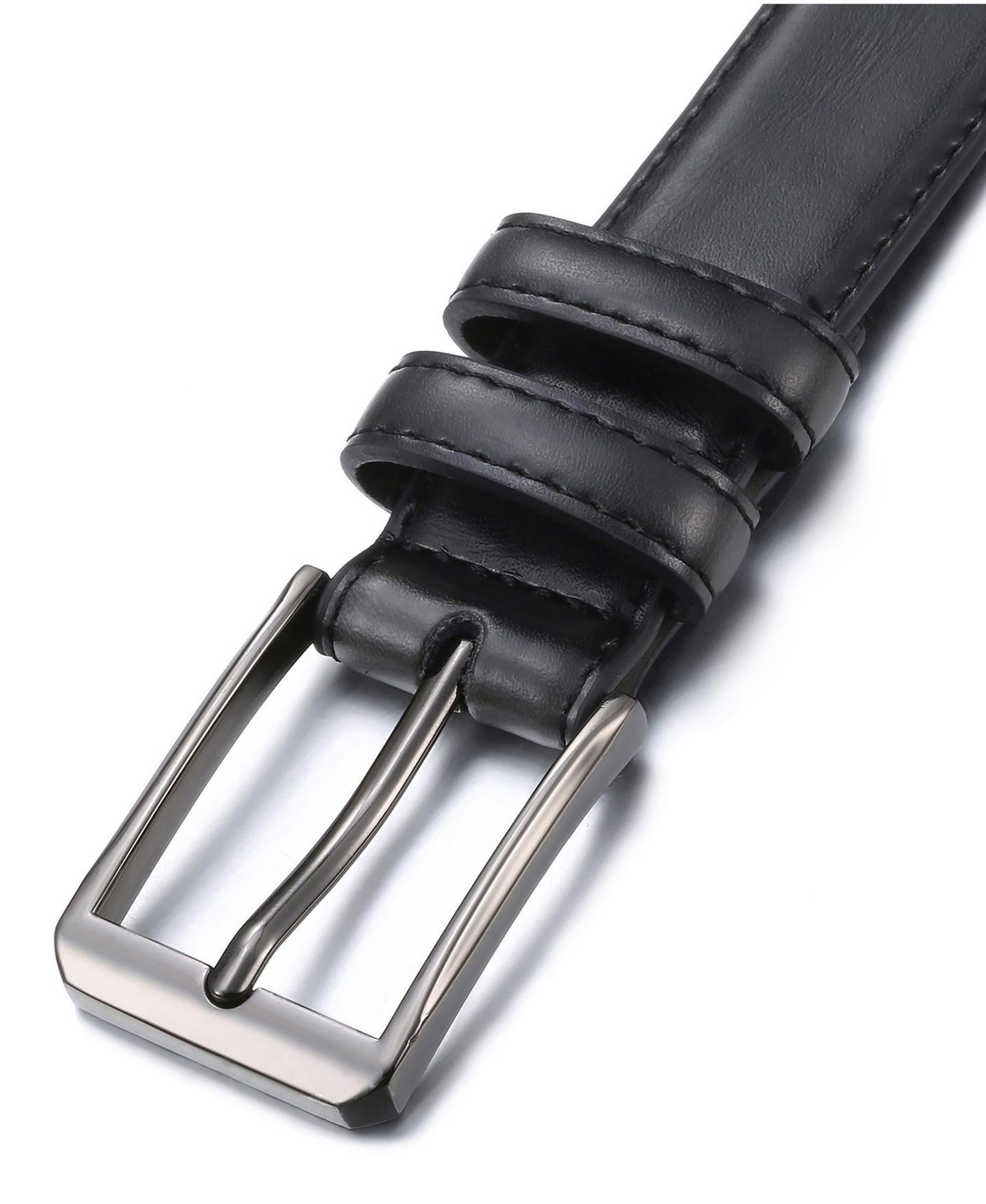Мужской ремень Gallery Seven Traditional Single Leather Belt, цвет: Чёрный — фото 3