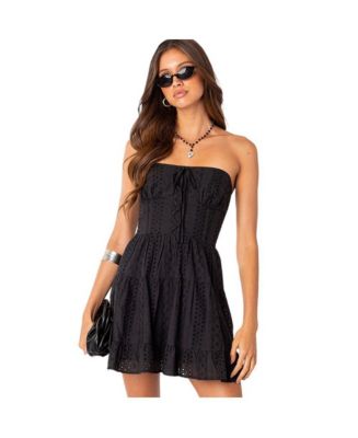 liora lacey cotton mini dress Edikted Liora Lacey Cotton Mini Dress - Dresses & Skirts