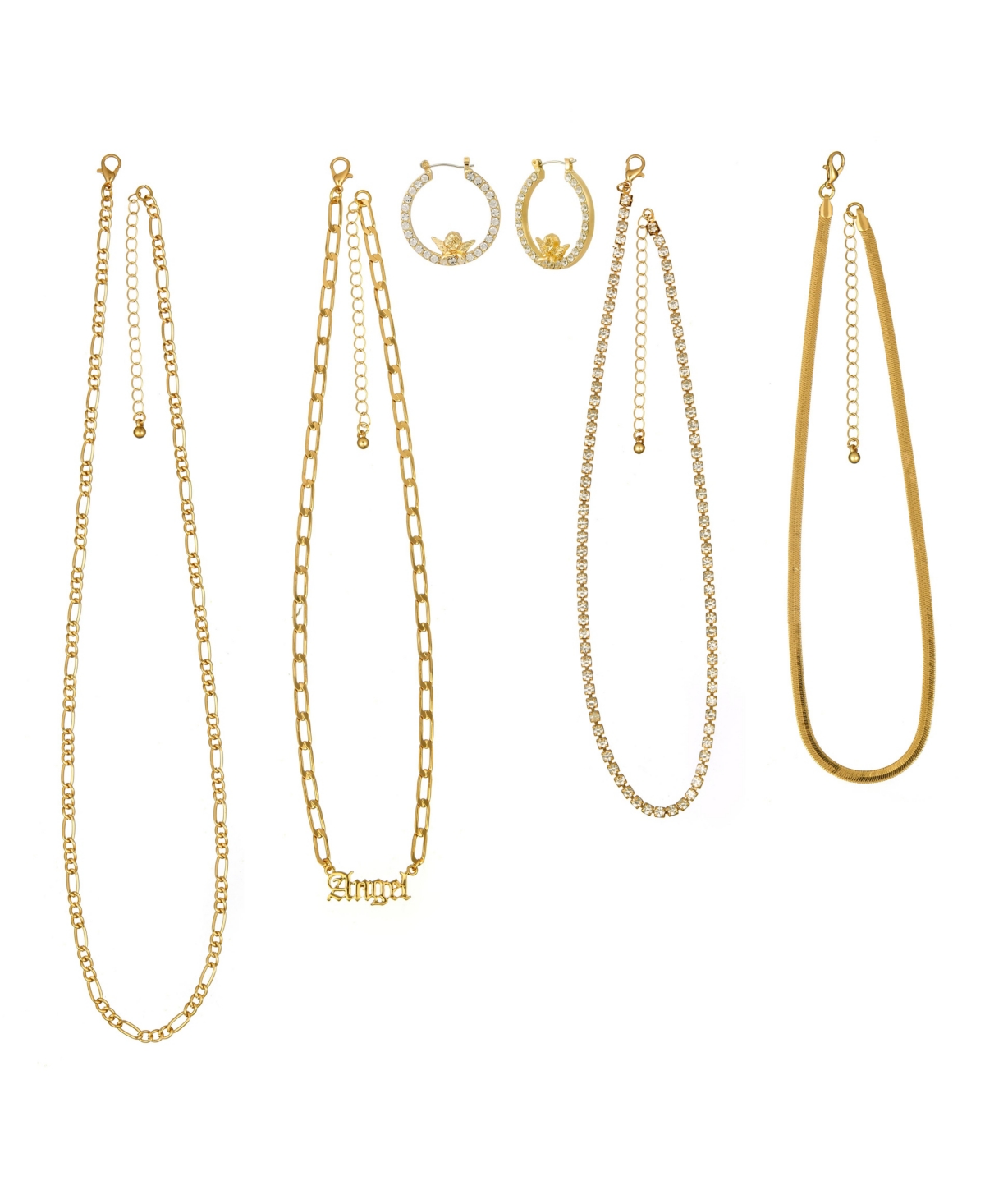 4Pc Necklace And Earring Set - Gold