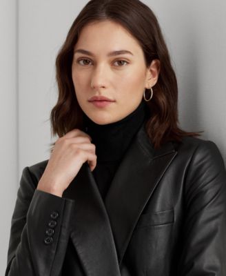 Lauren Ralph Lauren Women's Double-Breasted Lambskin Blazer