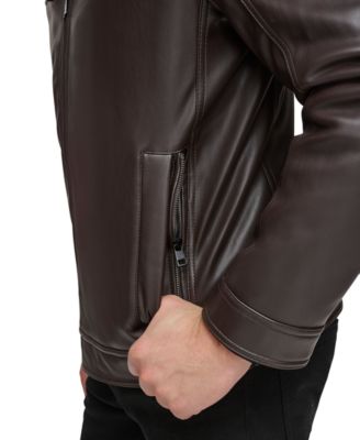 Men's Faux Leather Moto Jacket, Created for Macy's