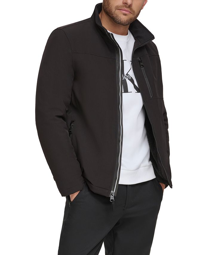 Calvin Klein Men's Sherpa Lined Classic Soft Shell Jacket - Macy's