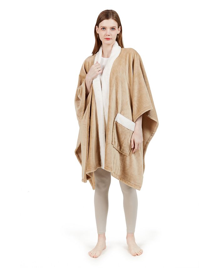 Plush wrap throw top