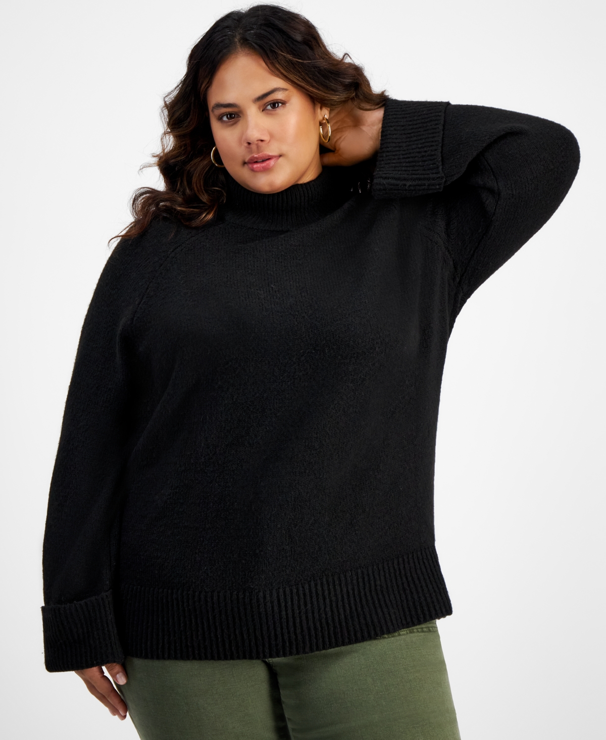 And Now This Oversized Mock-neck Sweater In Black