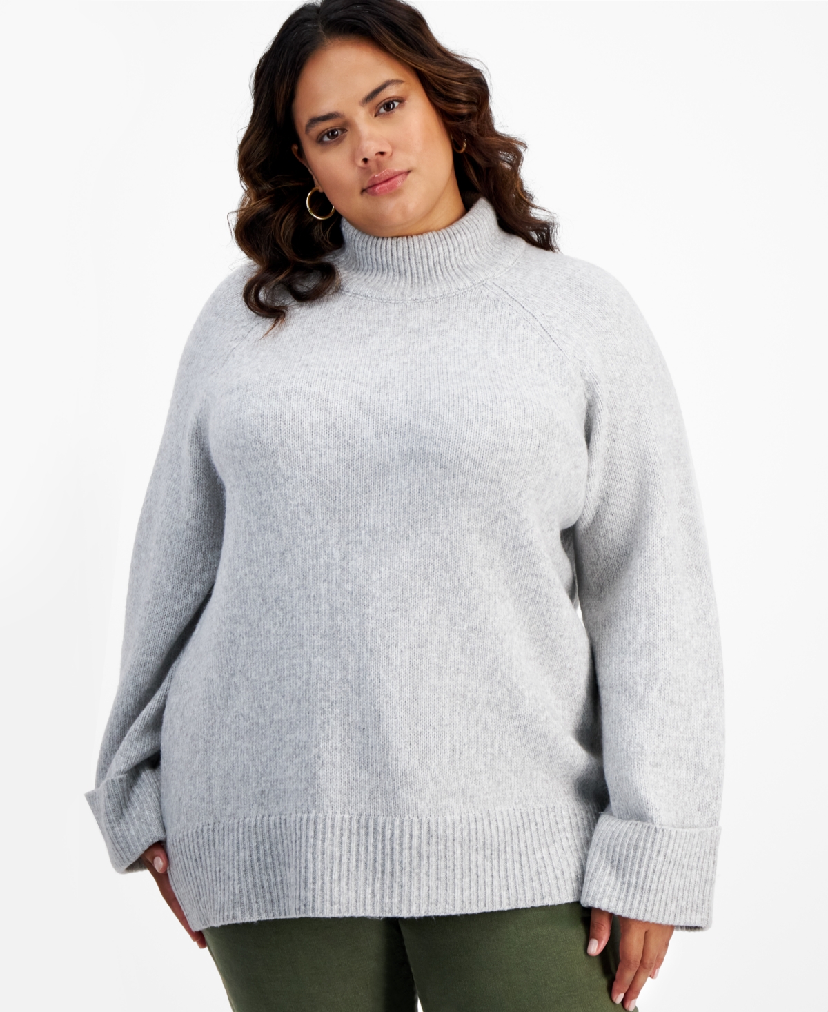 And Now This Oversized Mock-neck Sweater In Gray