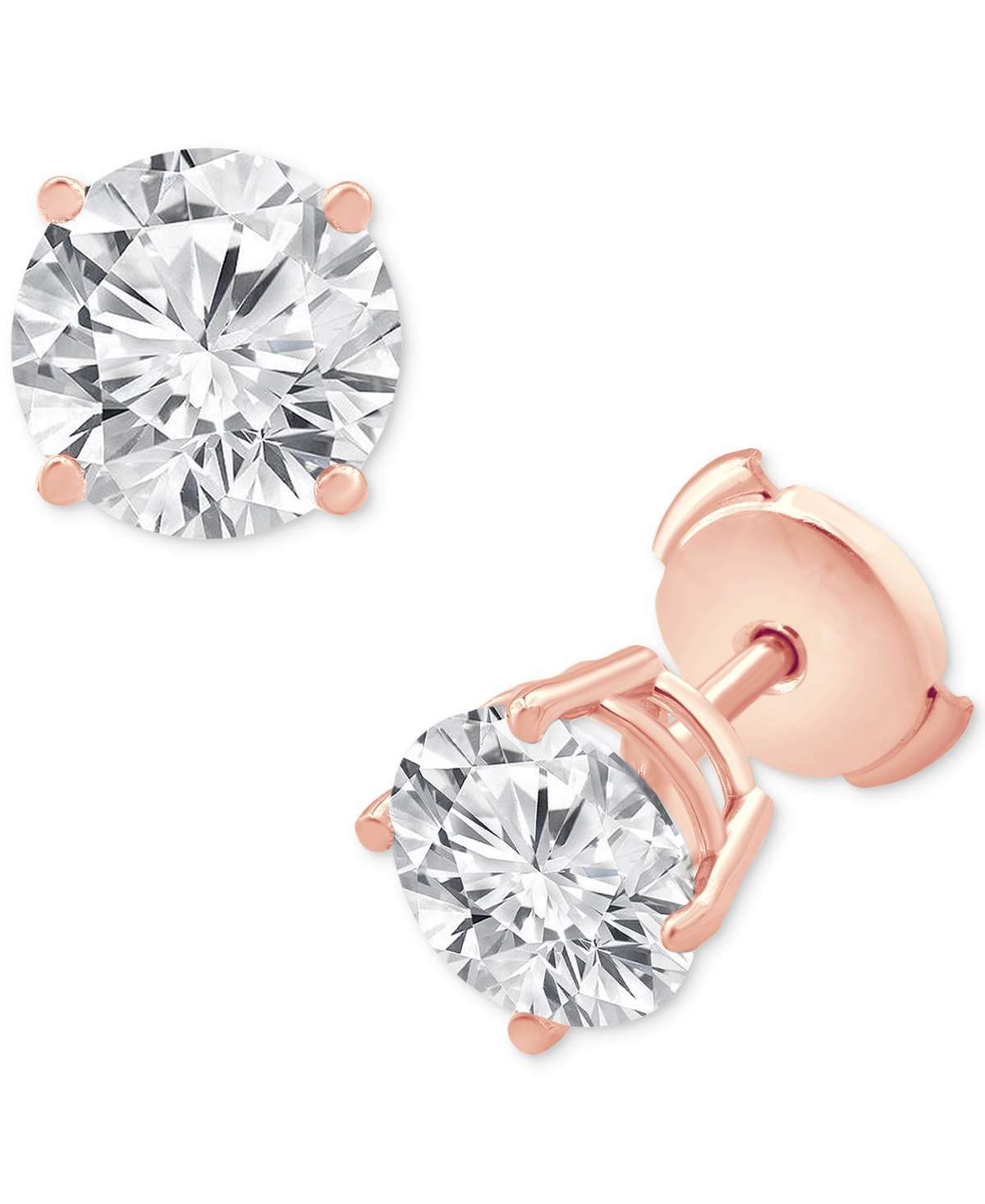 Shop Badgley Mischka Certified Lab Grown Diamond Stud Earrings (4 Ct. T.w.) In 14k Gold In Rose Gold