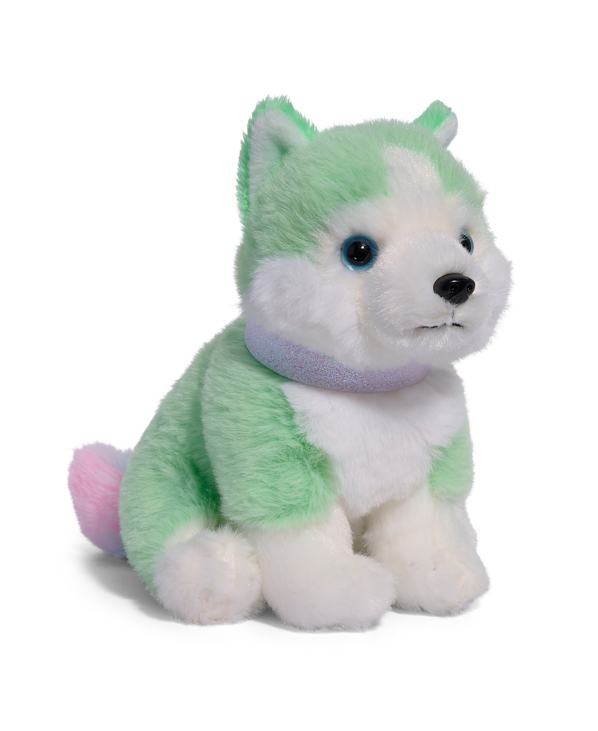 Geoffrey's Toy Box Closeout!  6" Fancy Pets Plush Husky Puppy, Created For Macys In Pastel Green