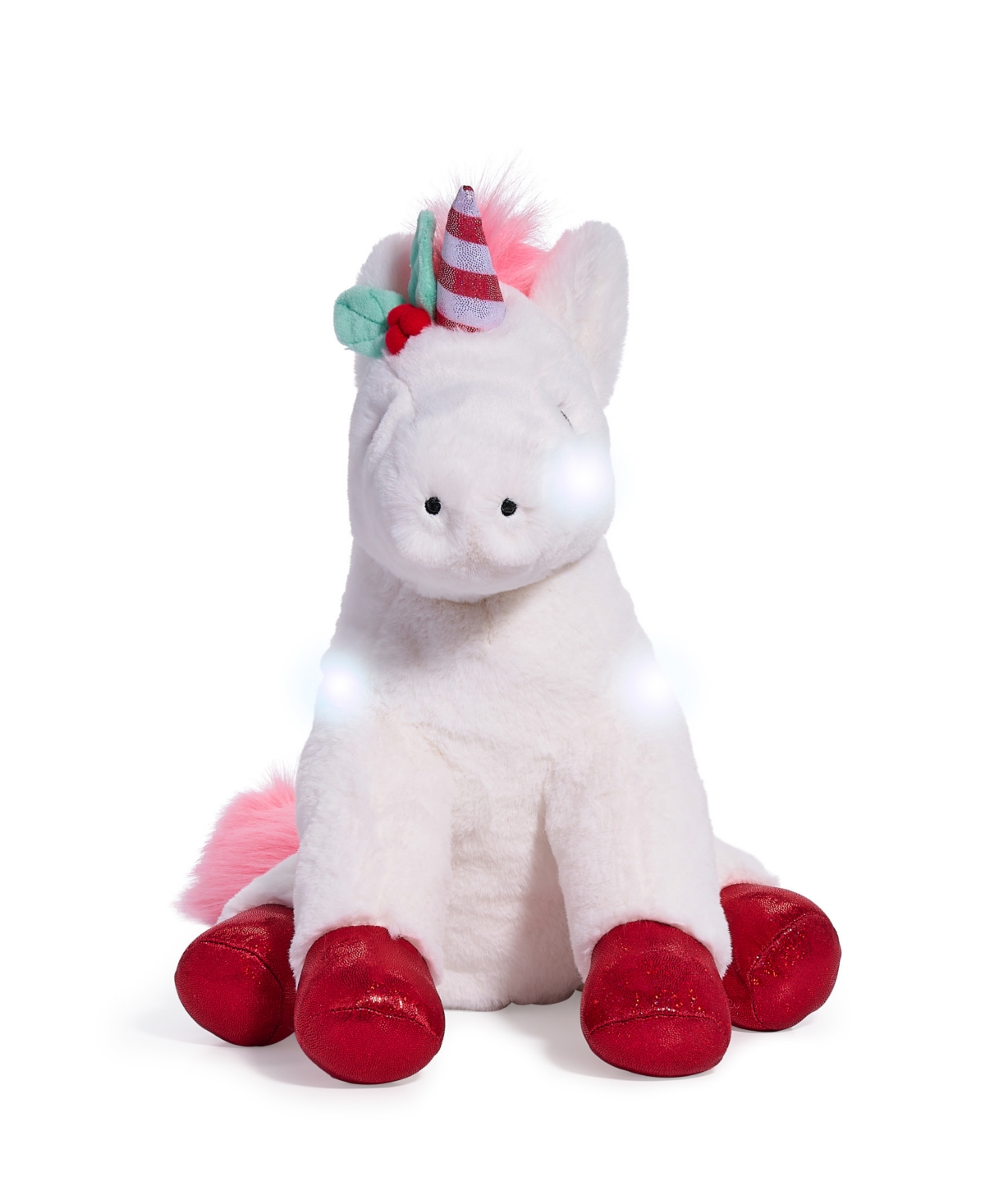Shop Geoffrey's Toy Box Closeout!  13" Glow Brights Toy Plush Led With Sound Unicorn, Created For Macys In White
