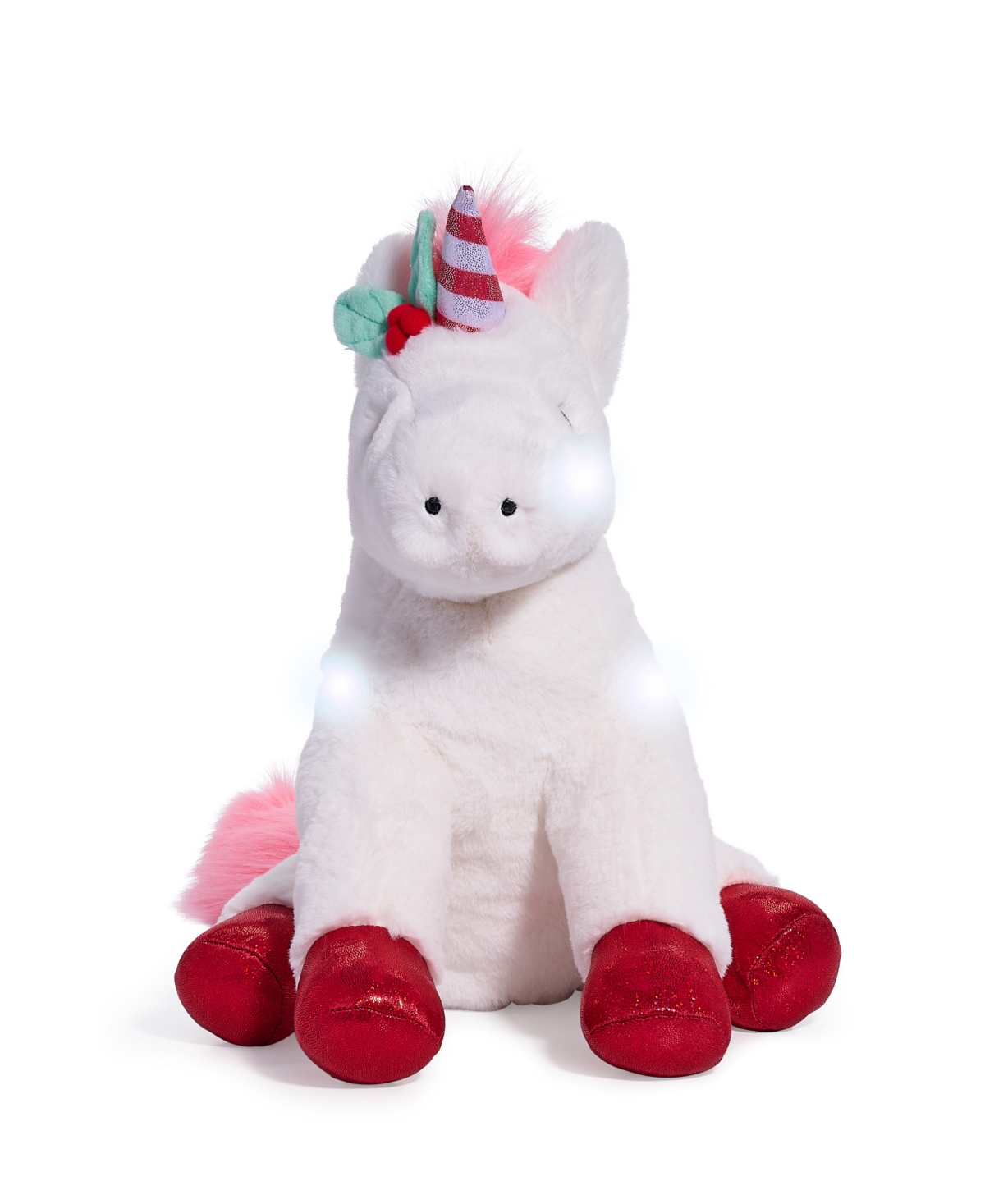 Geoffrey's Toy Box Closeout!  13" Glow Brights Toy Plush Led With Sound Unicorn, Created For Macys In White