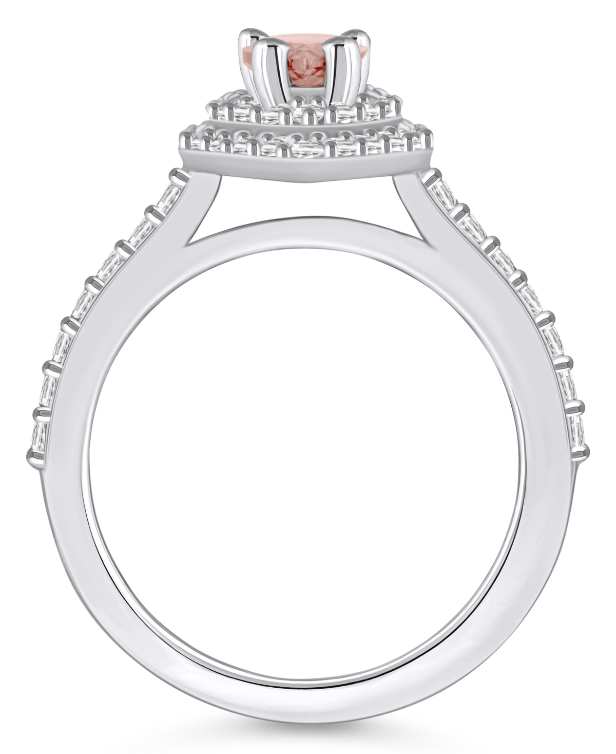 Macy'sand Diamond Accent Halo Ring in 14K White Gold - Morganite