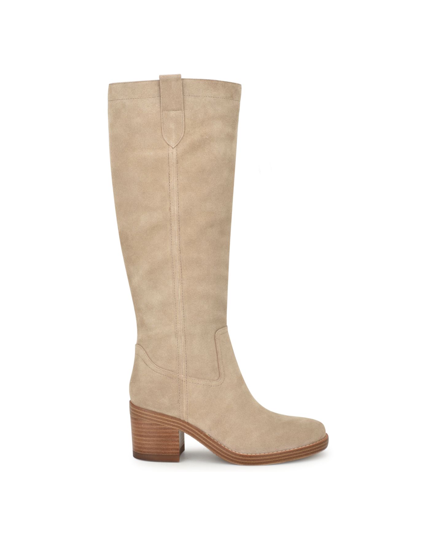 Женские ботинки Nine West Hecee Tall Block Heel, цвет: Бежевый замшевый — фото 2
