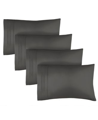 Pillowcase Set of 4 Soft Double Brushed Microfiber - King