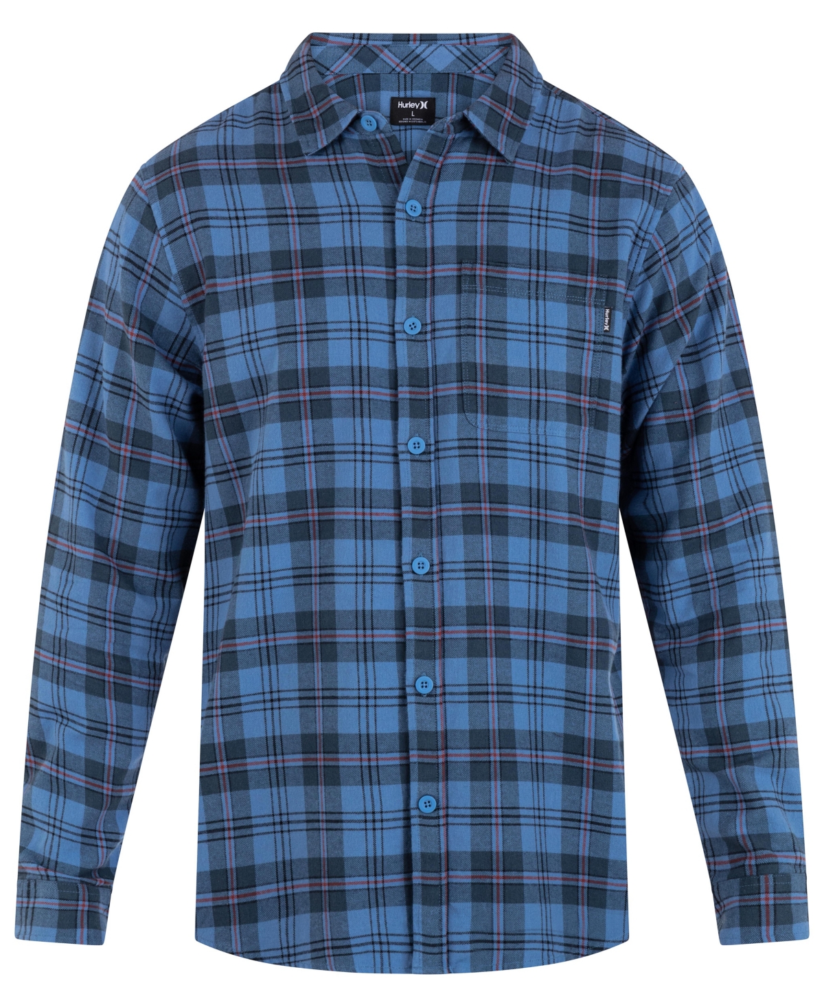 Hurley Men's Portland Flannel Long Sleeve Shirt In Thunder Berry