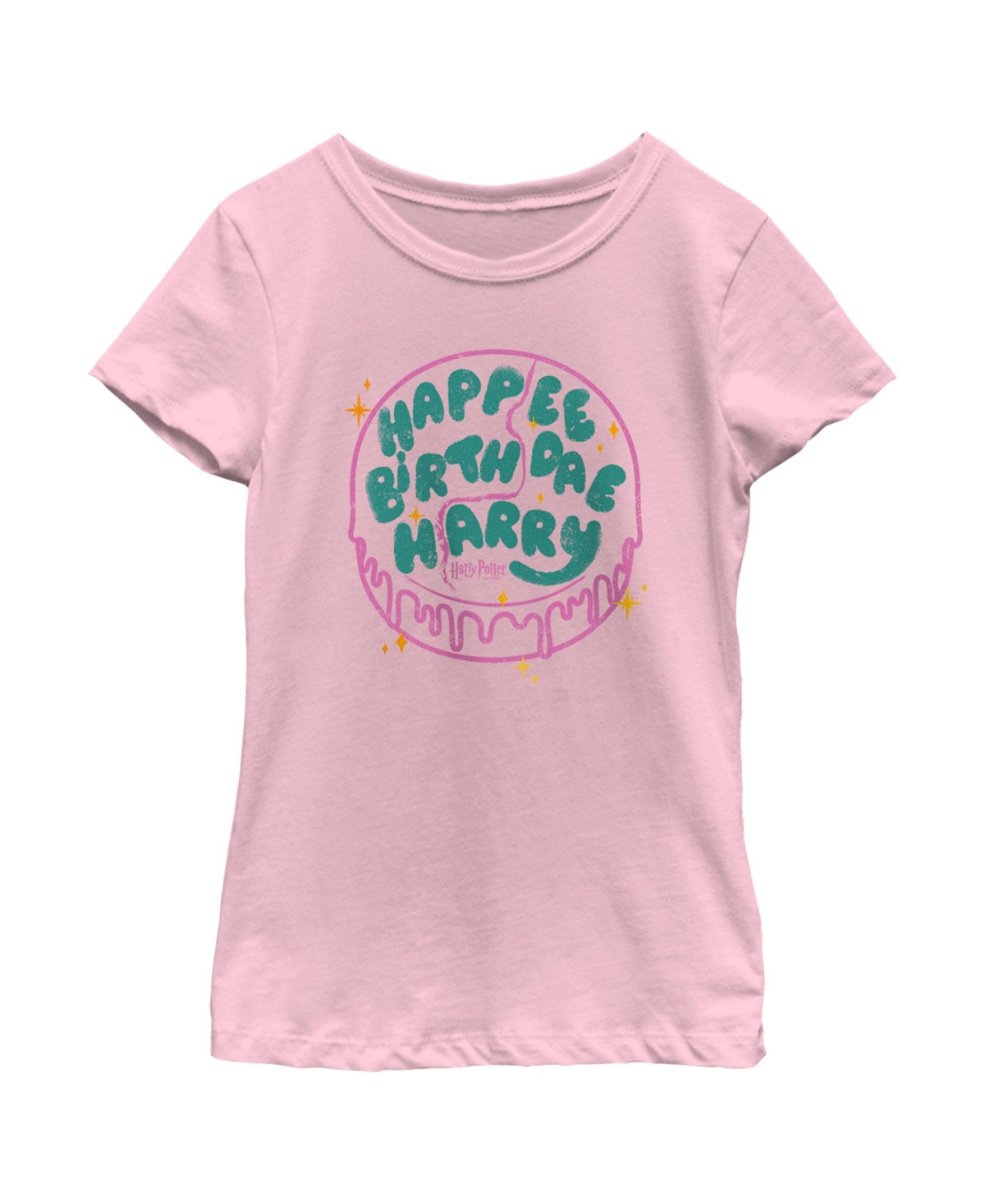 Warner Bros Girl's Harry Potter Happee Birthdae Cake Child T-shirt In Light Pink